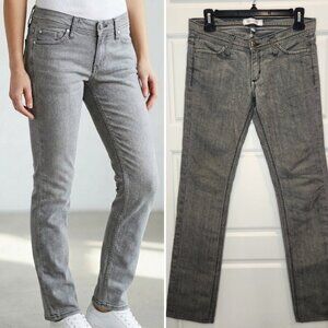 🇺🇸 Sz 26 Habitual Women's Black/Grey Y2K Low Rise Slim Straight Jeans